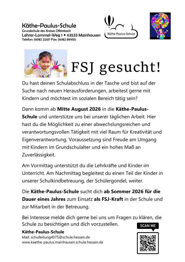 FSJ Stelle Sommer 2026